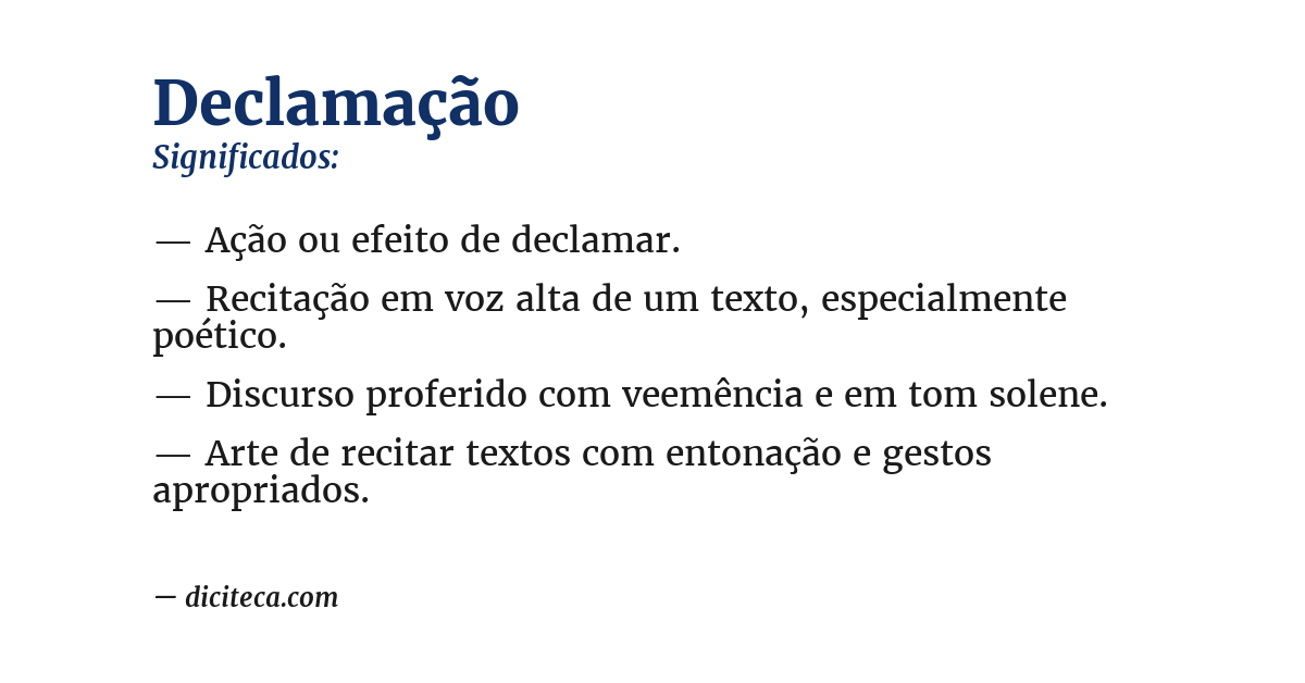 Significado de declamação