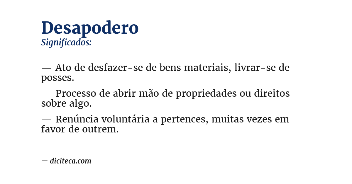 Significado de desapodero