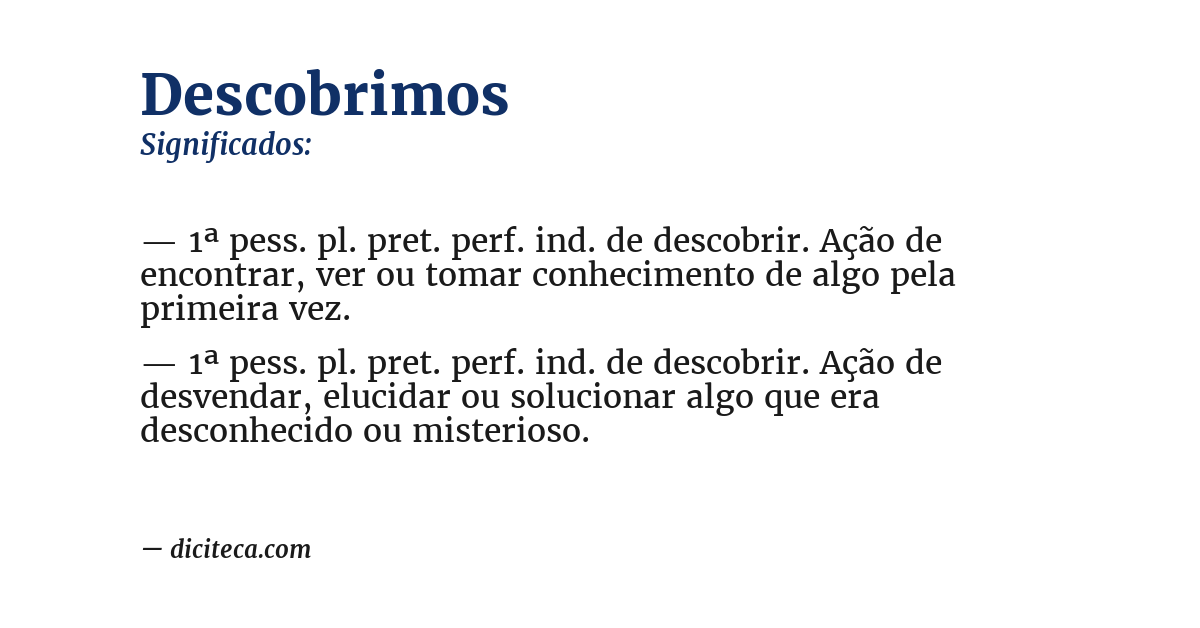 Significado de descobrimos