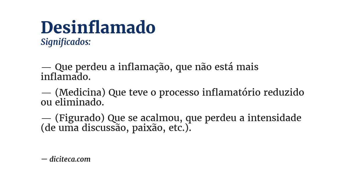 Significado de desinflamado