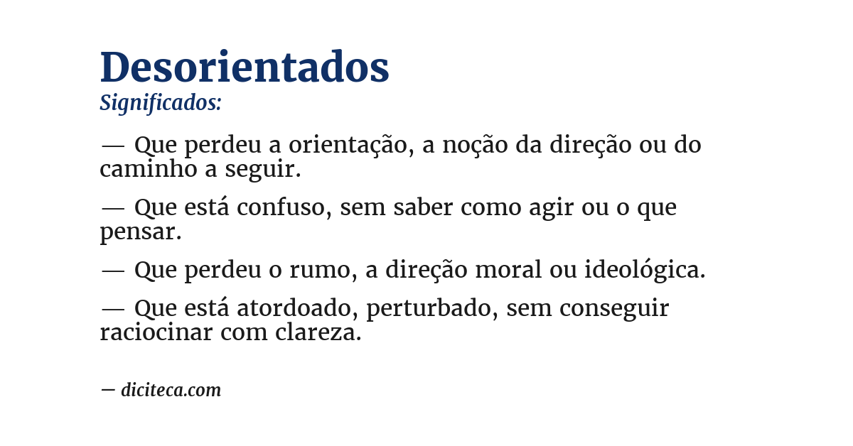 Significado de desorientados