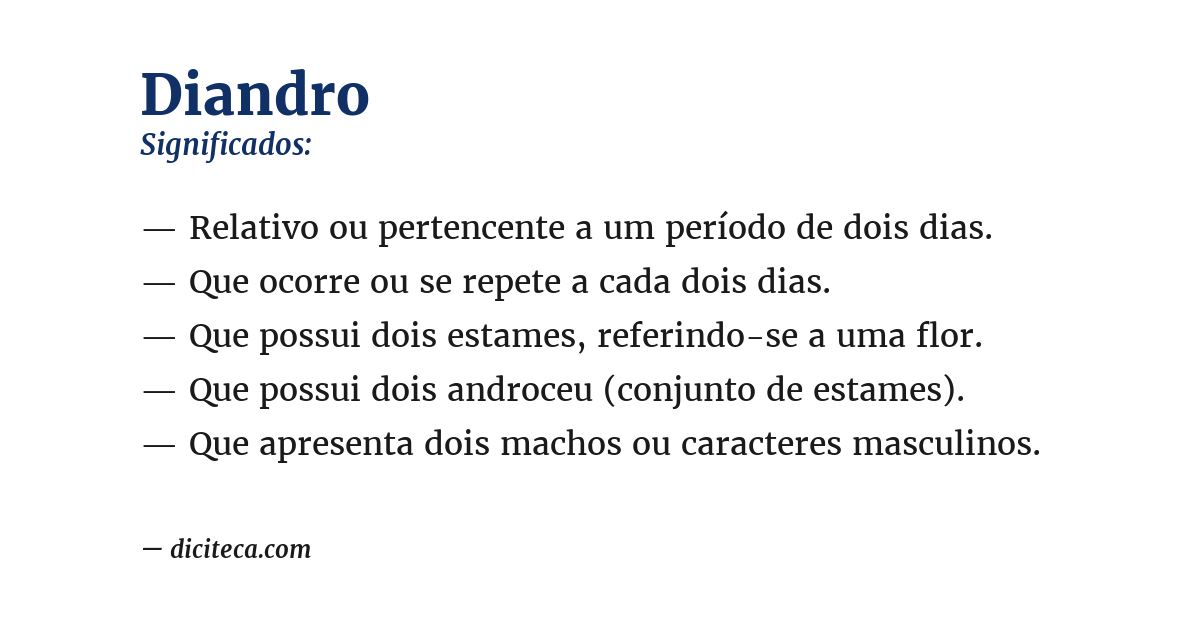 Significado de diandro