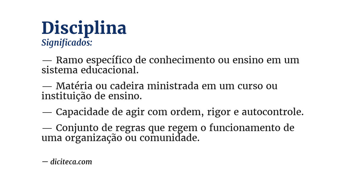 Significado de disciplina