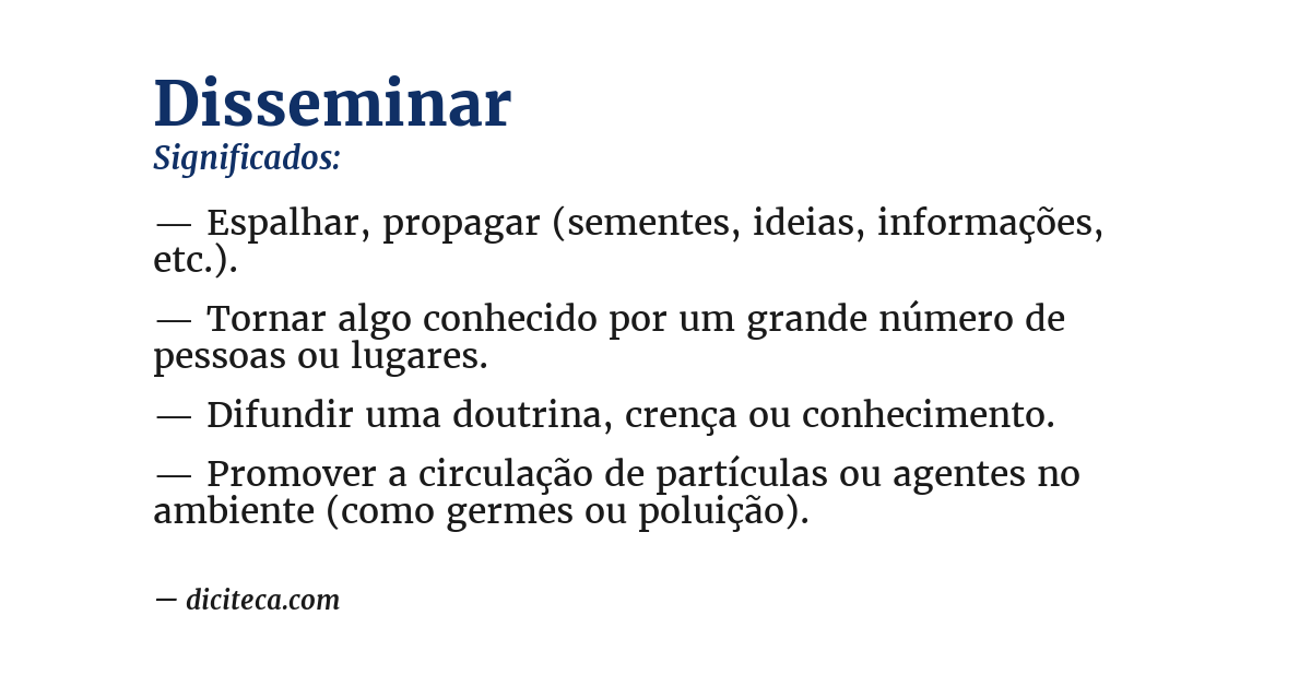 Significado de disseminar