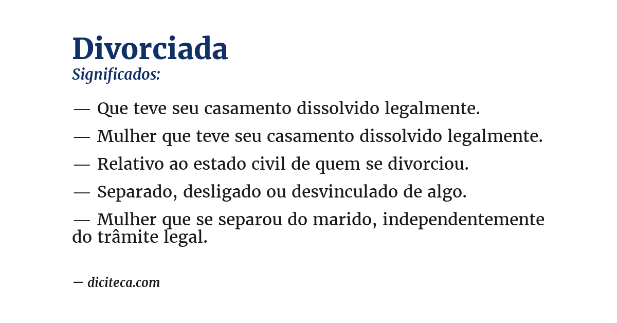 Significado de divorciada