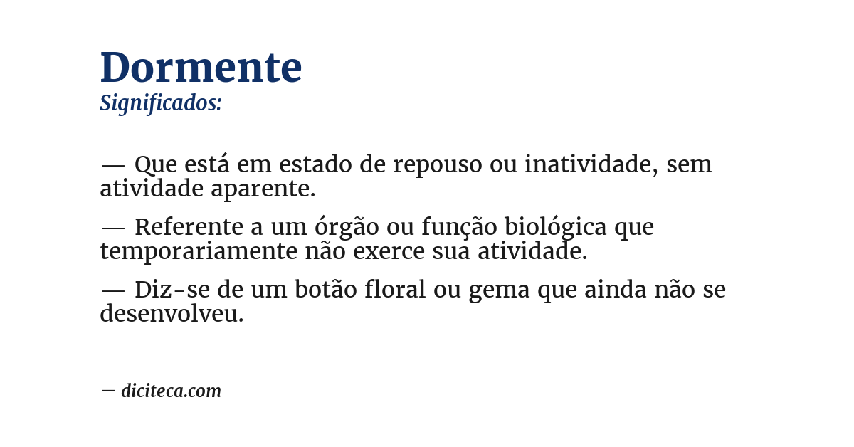 Significado de dormente