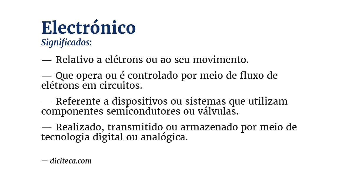 Significado de electrónico