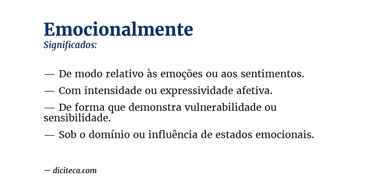 Significado de emocionalmente