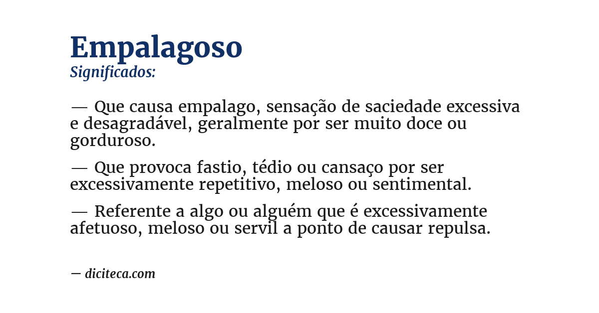 Significado de empalagoso