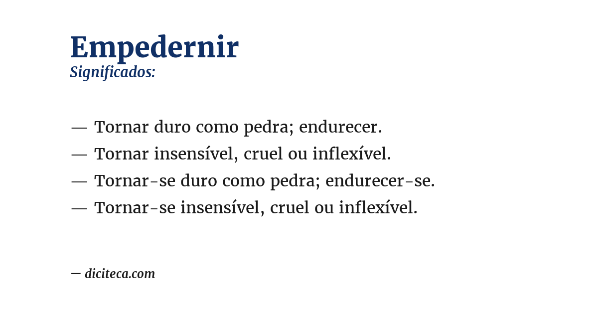 Significado de empedernir