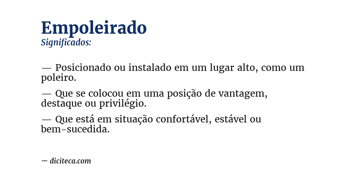 Significado de empoleirado