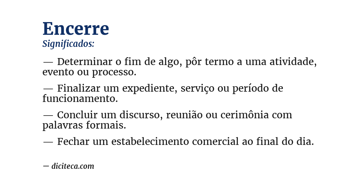 Significado de encerre