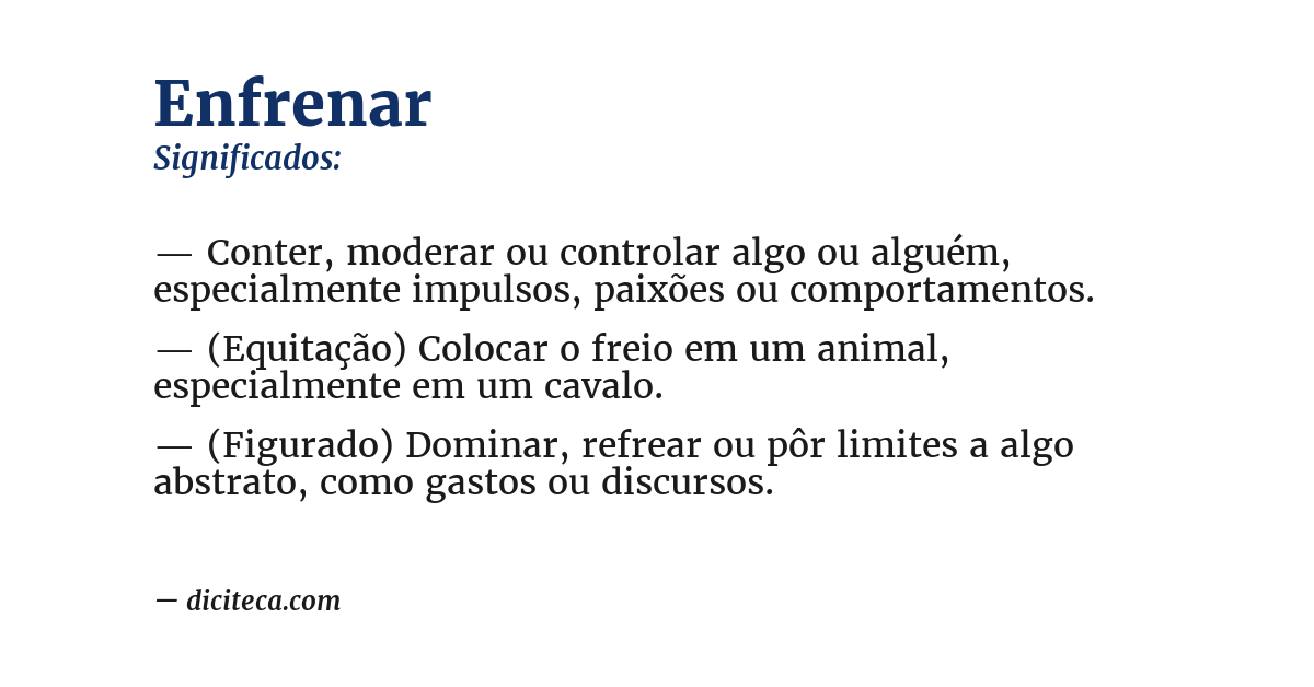 Significado de enfrenar
