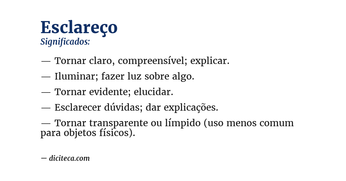 Significado de esclareço