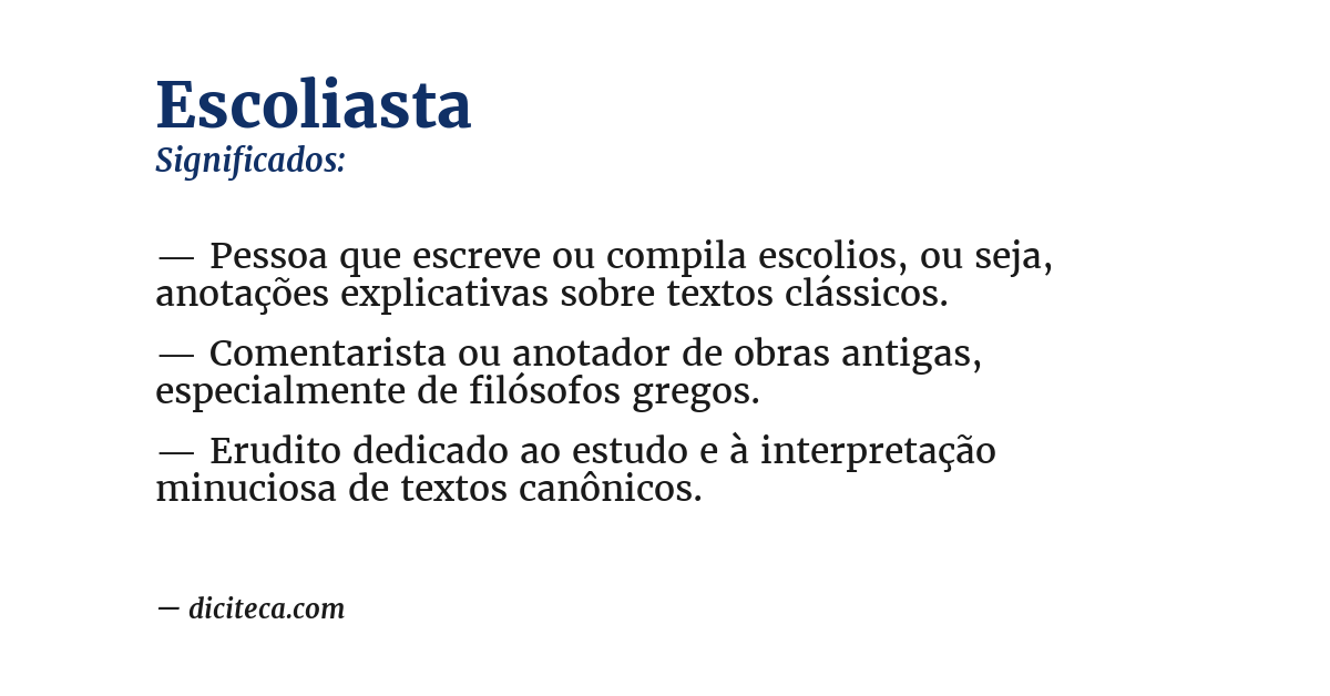 Significado de escoliasta