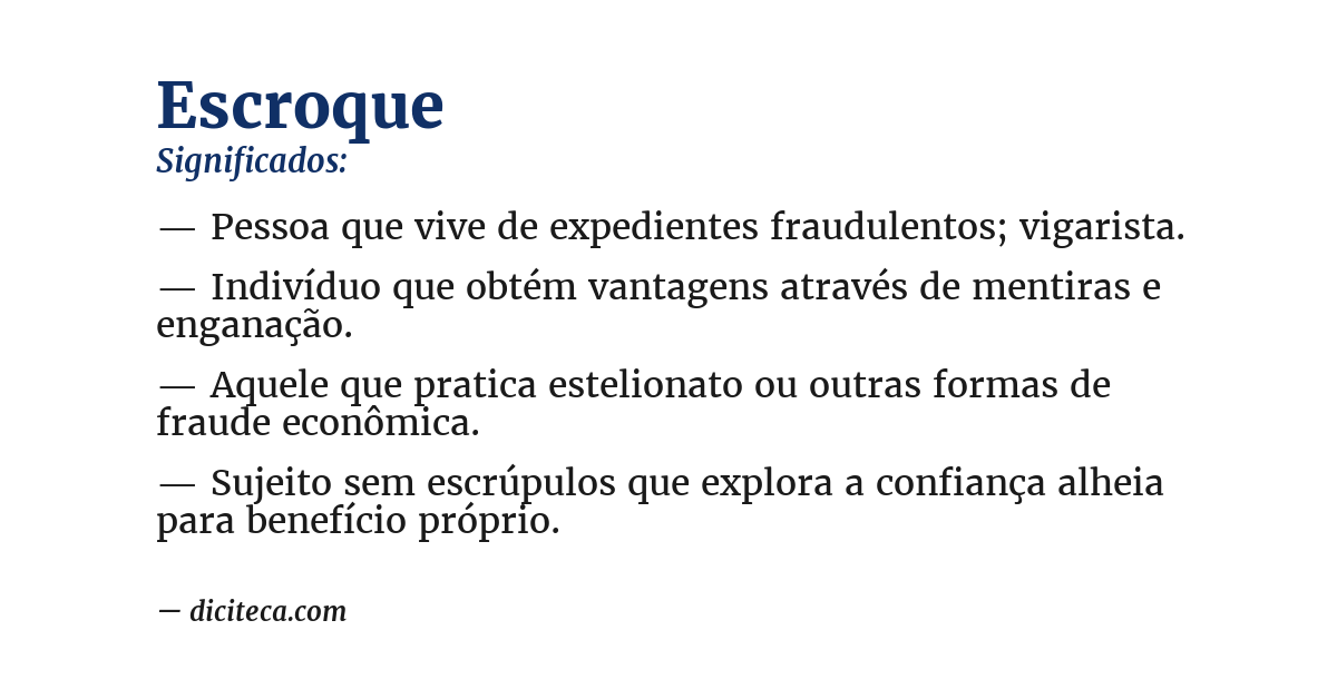 Significado de escroque