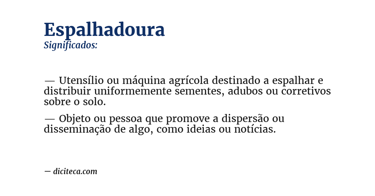 Significado de espalhadoura