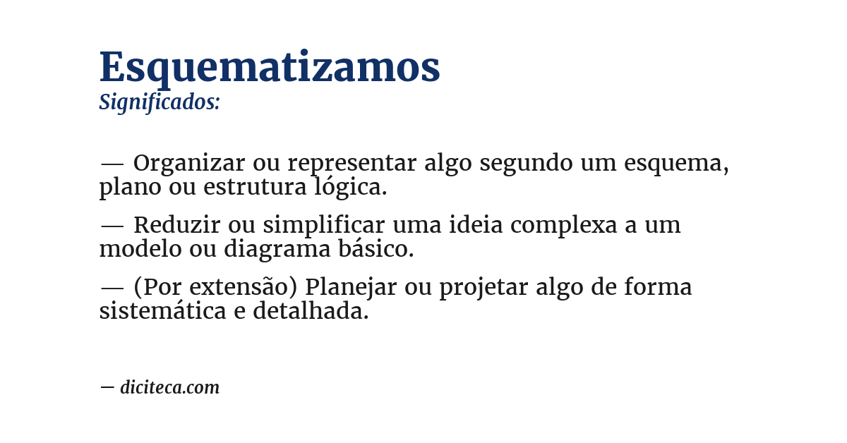 Significado de esquematizamos