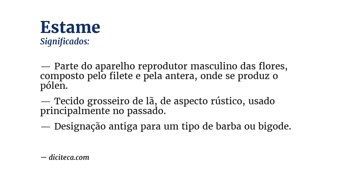 Significado de estame