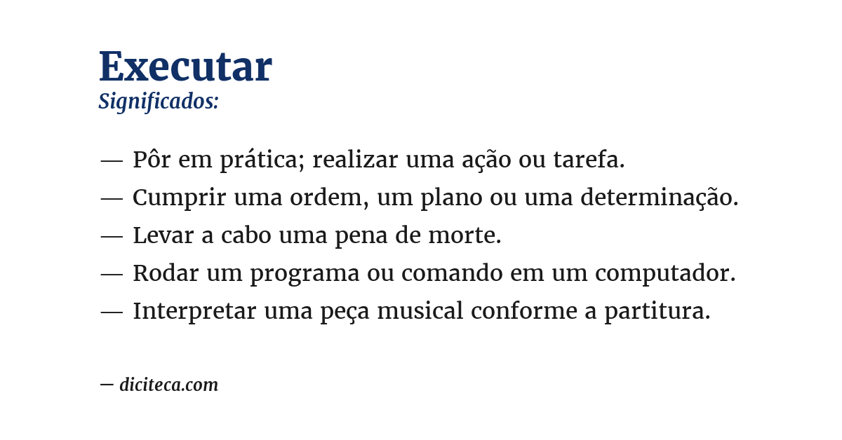Significado de executar