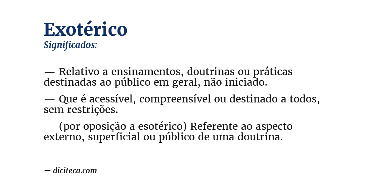 Significado de exotérico