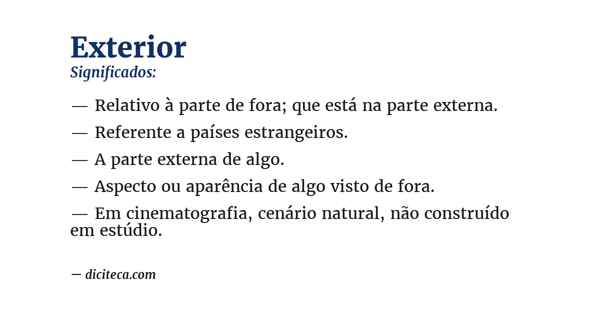 Significado de exterior