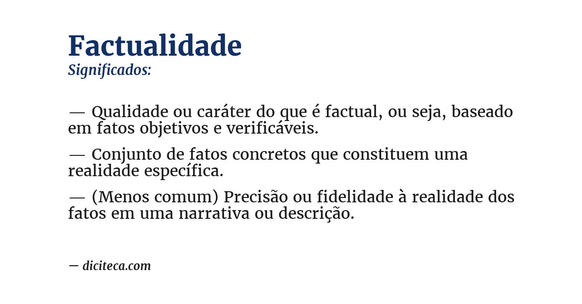 Significado de factualidade