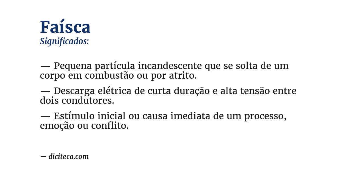 Significado de faísca
