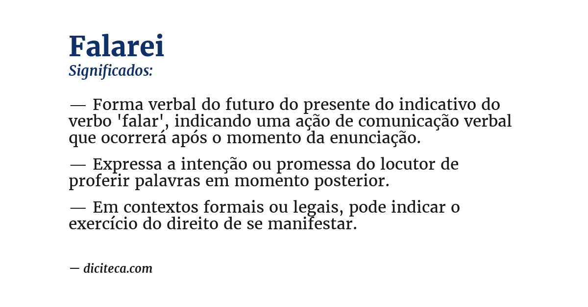 Significado de falarei