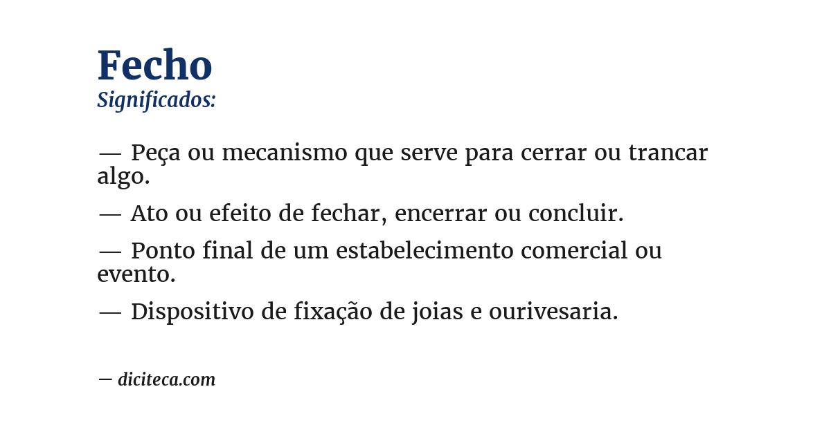 Significado de fecho