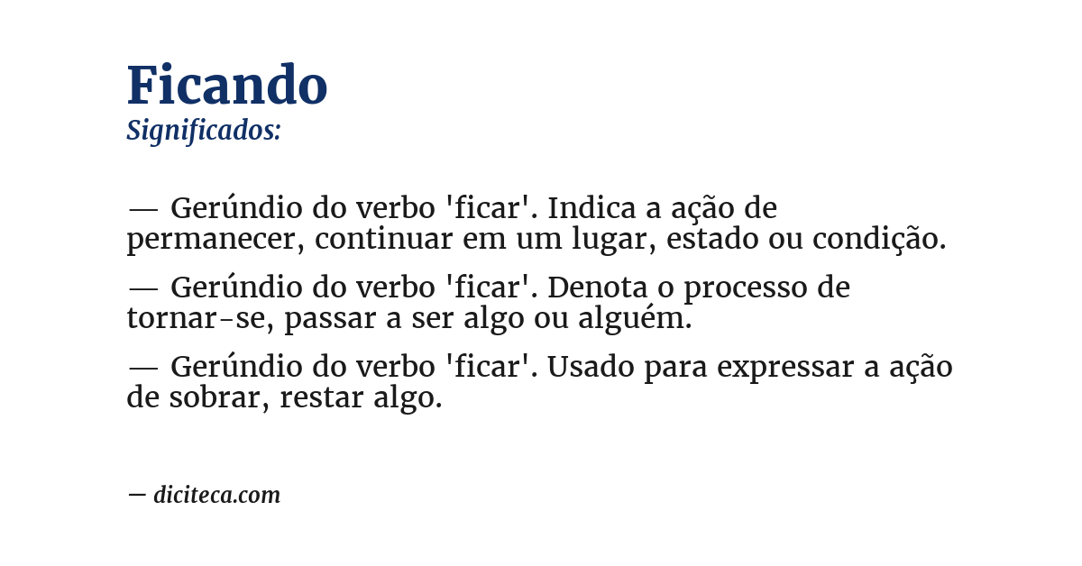 Significado de ficando
