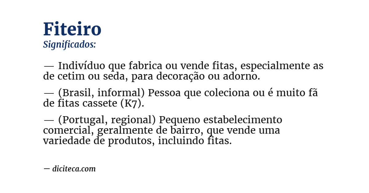 Significado de fiteiro