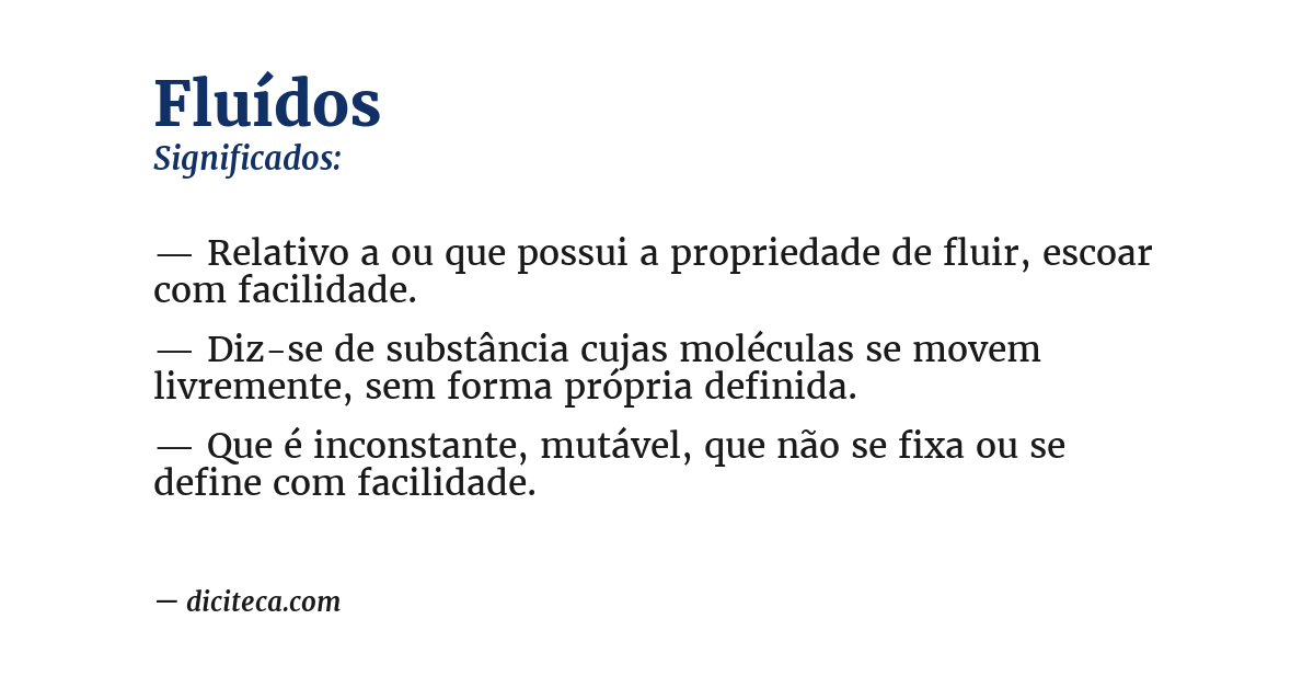 Significado de fluídos