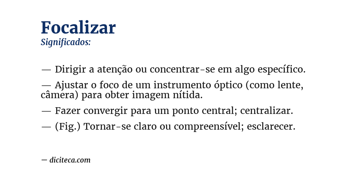 Significado de focalizar
