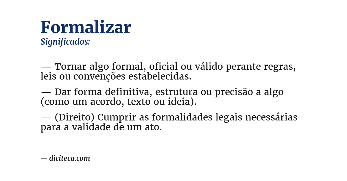 Significado de formalizar