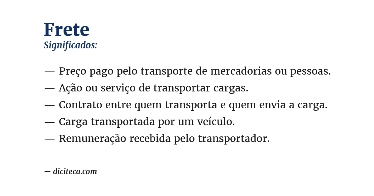 Significado de frete