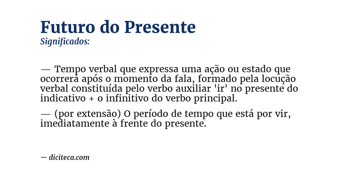 Significado de futuro do presente