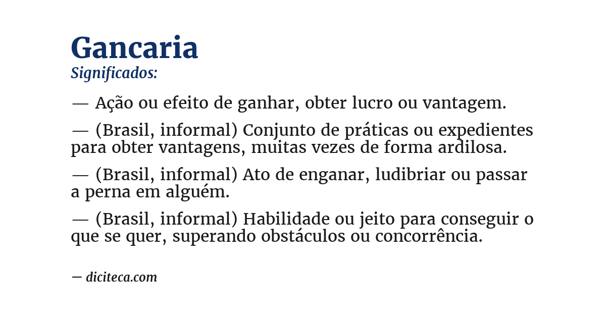 Significado de gancaria