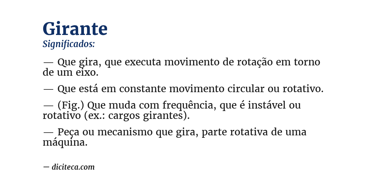 Significado de girante