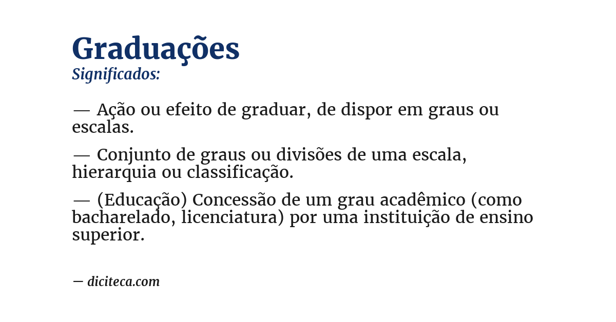 Significado de graduações