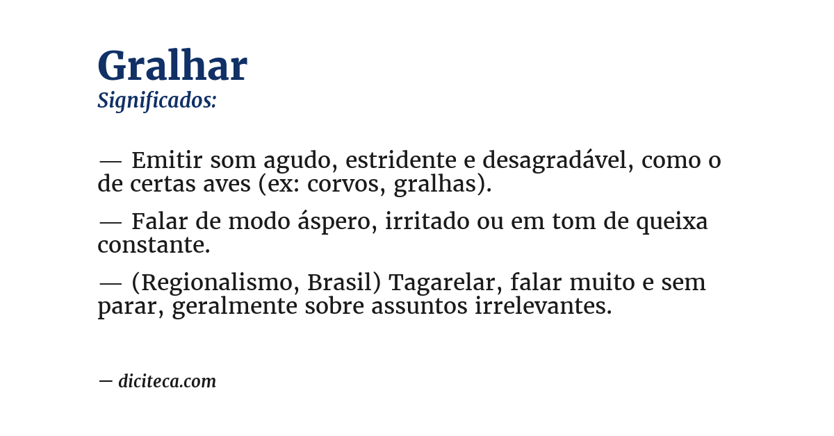 Significado de gralhar