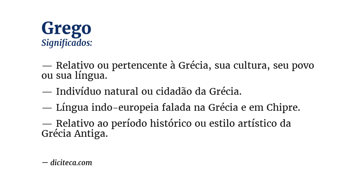 Significado de grego