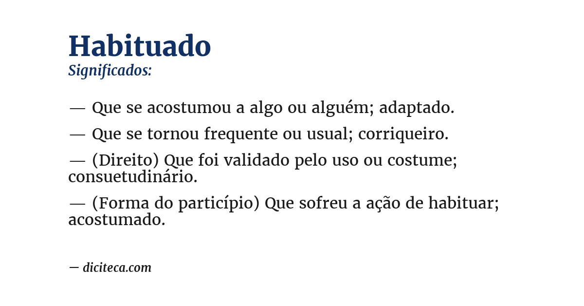 Significado de habituado