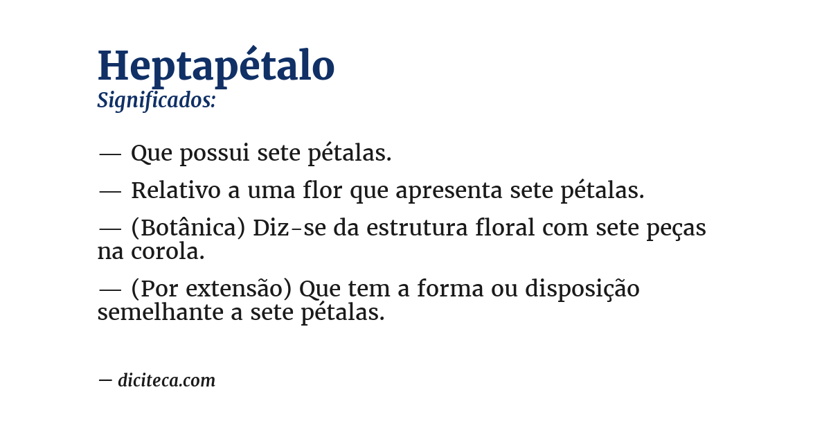 Significado de heptapétalo