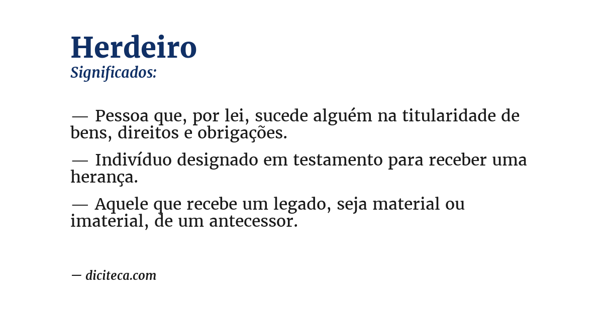 Significado de herdeiro