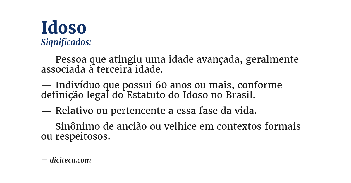 Significado de idoso