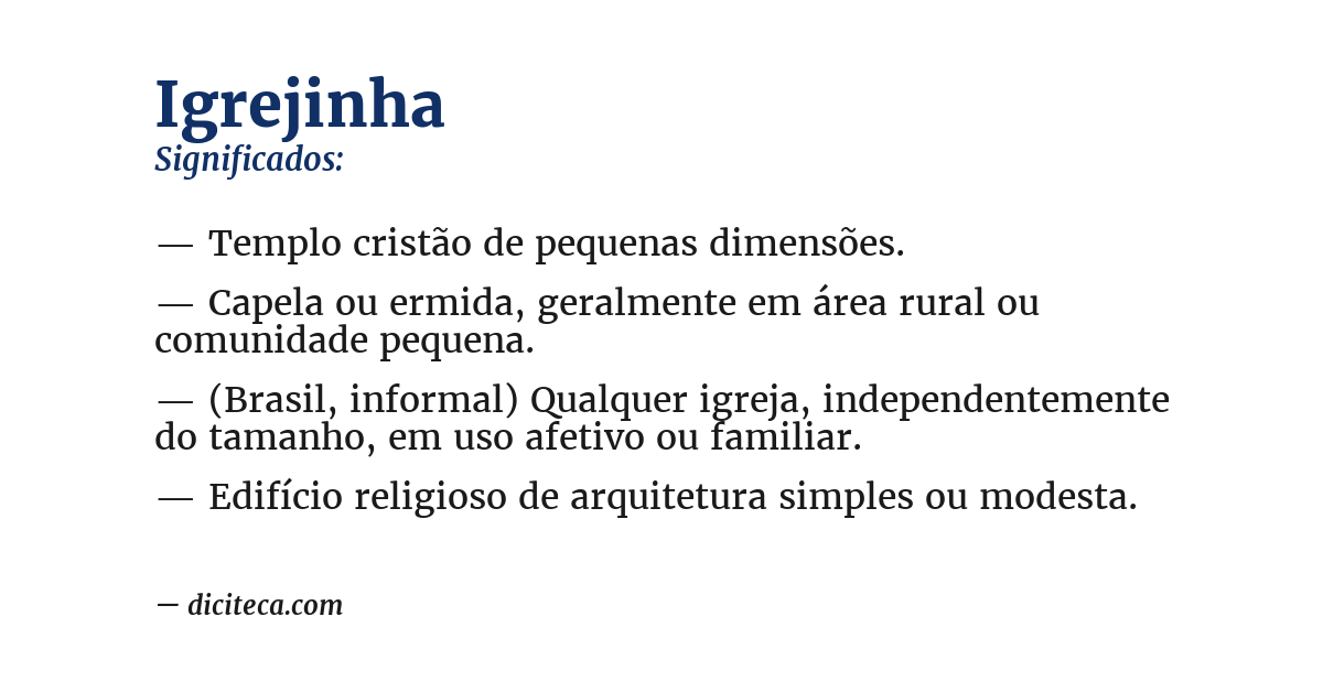 Significado de igrejinha