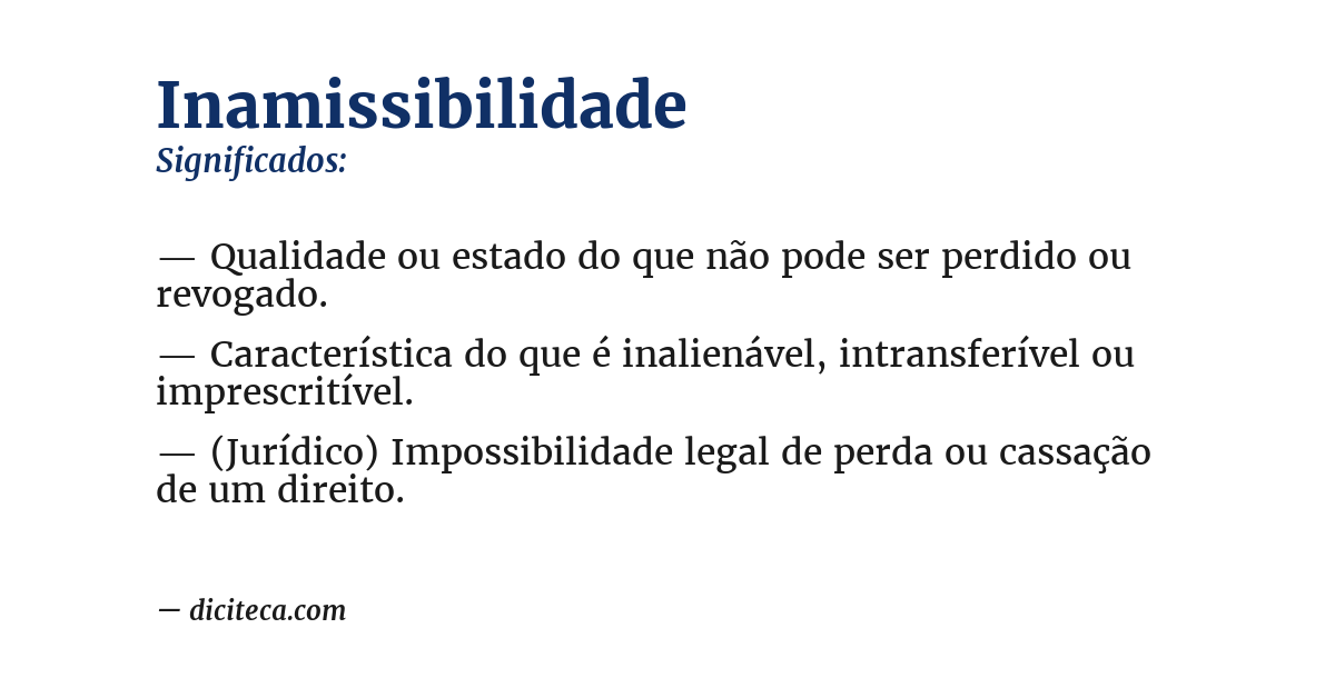 Significado de inamissibilidade