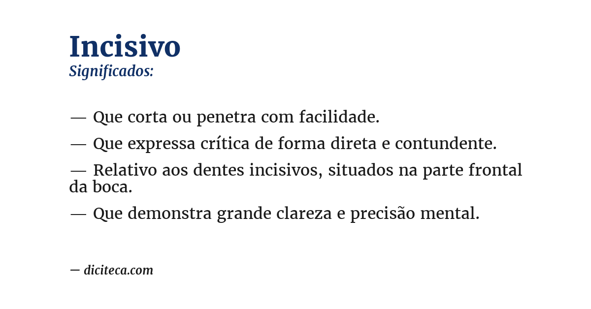 Significado de incisivo