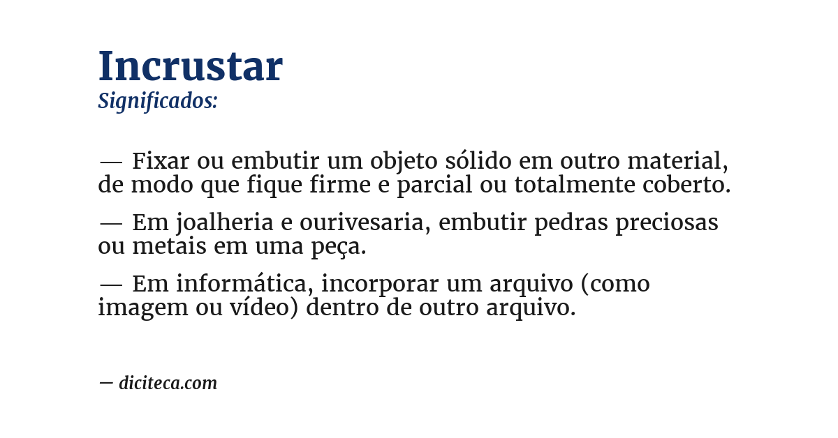 Significado de incrustar
